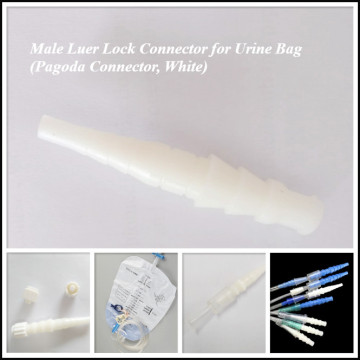 White Luer Lock Adapter สำหรับถุงปัสสาวะทางการแพทย์