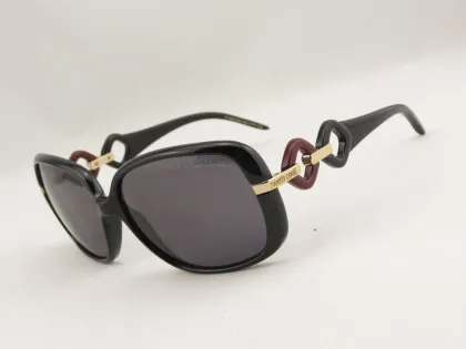 Erica 518s 05a Black Acetate Frame Gray Resin Lens Roberto Cavalli Sun Glasses