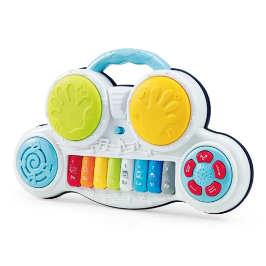 Multifunctional Electronic Hand Drum Bell Toy with Flashing Light