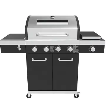 Wholesale Outdoor BBQ Counter Flat Plate 5 Burner Gas Barbecue Grill with Grill Top Portable Griddle Stainless Steel Gas