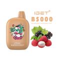 OEM IGET B5000 Puff Fruits Hương vị Ecigarette dùng một lần