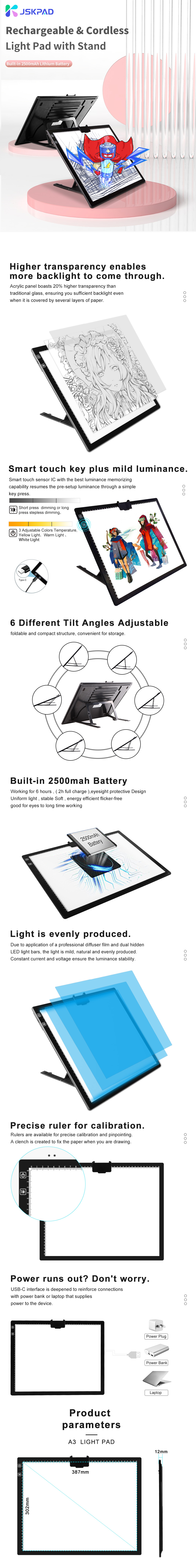 6 Level Dimmable Led Graphic Drawing Board