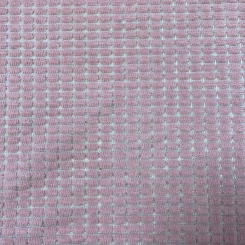 Coral Fleece with Drop-needle Check Jacquard Fabric