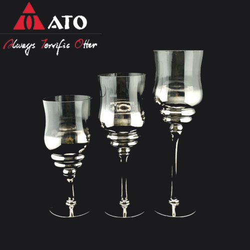 Clear candle holder with half plating