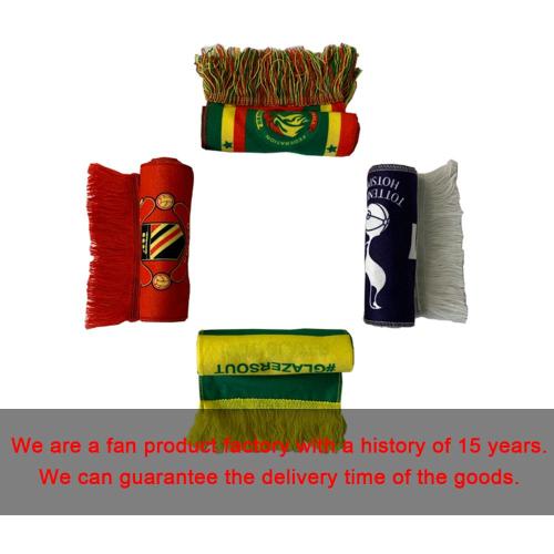custom design digital printing knitted sport football scarf