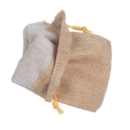 9.5x14.5cm flax drawstring bag gift jewelry linen pouch for fashion packing