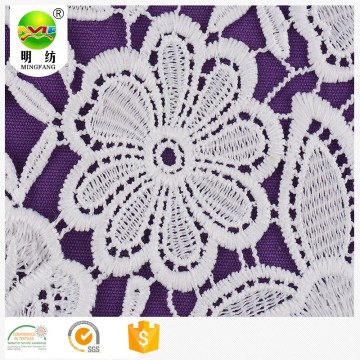 heavy polyester lace embroidery fabric for girls dress