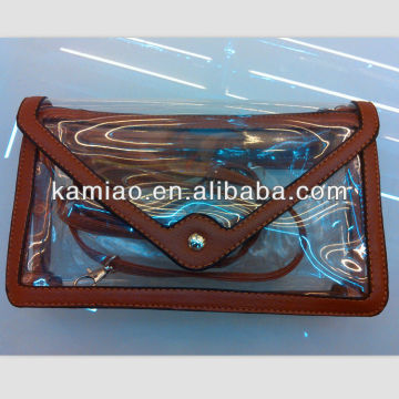 fashion ladies transparent clear pvc envelope clutch bag