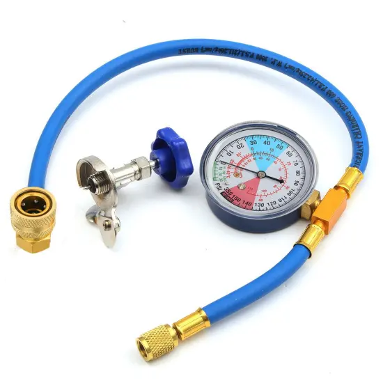 250PSI Recharge Measuring Hose Gauge Valve Refrigerant Pipe R134A R12 R22 Car Auto AC Air Conditioning