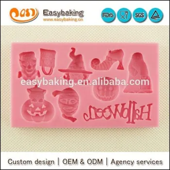 Wholesale custom 3D halloween series silicone molds for fondant cake decorating
