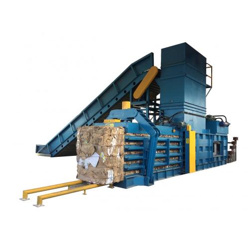 Fully automatic horizontal baling machine with conveyor