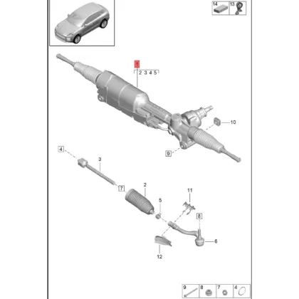 Original Auto Mobil Power Steering Rack Used but Original for Porsche Macan 2021 Steering Gear Rack Part 95B423055AH