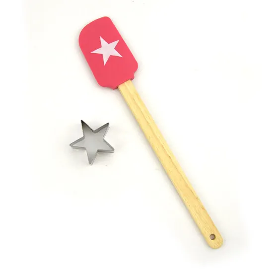 New Design Christmas Kitchen Utensils: Beech Wood Handles, Cookie Cutters, and Silicone Spatulas