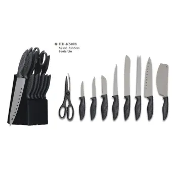 9pcs kitchen knife set with block