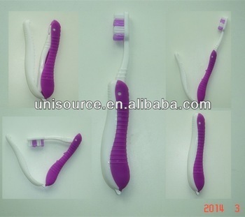 #008 Adults Toothbrush travel in dolphin design, adults foldable travel toothbrush,