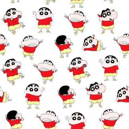 Shin Chan Cartoon Print Bamboo Fiber Fabric for Garment