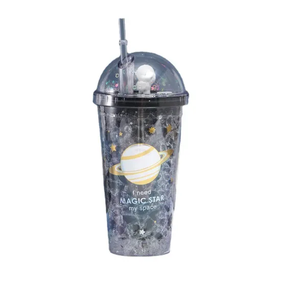 Planet Cartoon Acrylic Plastic Tumbler: A Stylish and Functional Drink Cup for Kids, Perfect for Sports and Daily Use (450ML)