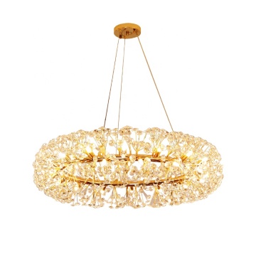 Modern Gold Crystal Chandeliers for Luxury Dining Rooms and Hotels
