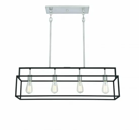 4 Light Island Light Steel Linear Lantern Light