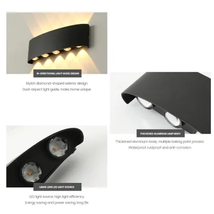 Modern LED Wall Lamps 2W-12W: Waterproof IP65 Indoor/Outdoor Wall Lights