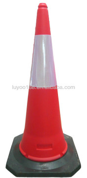 1 M high PE traffic road cones with rubber base