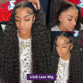 Gipangpadpot nga Lace Front Wig Brazilian Hair Hair Kinky Curly Transparent 13x4 frontal lace hair hair