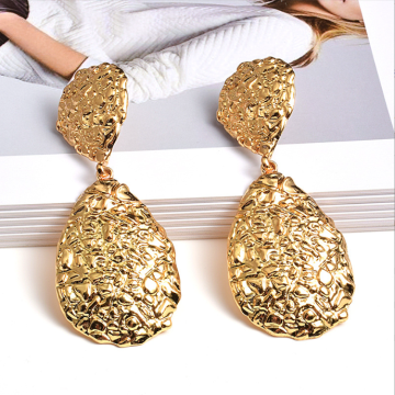 Braves Light Wholesale Géométrique Gold Metal Drop Boucles d'oreilles