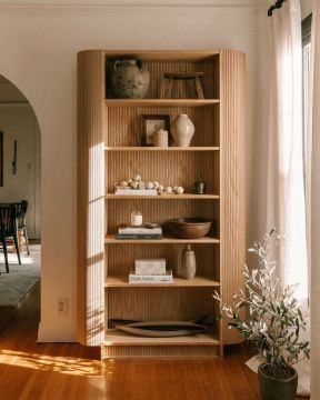 Customized Oak Weathered Solid Wood Living Room Display Cabinet