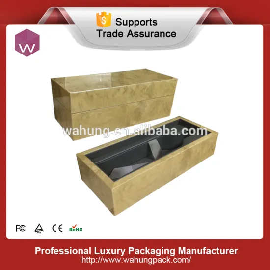 cardboard leather wine carrier box, wine wooden box used(WH-3640)