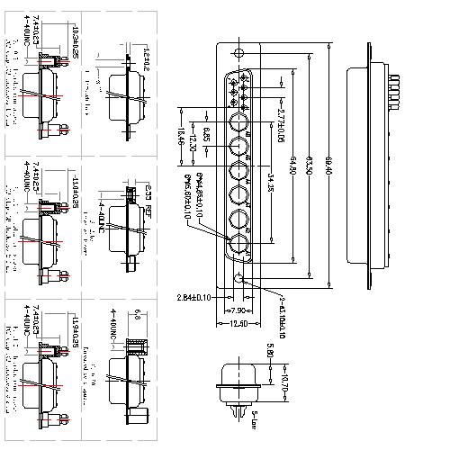 PDC13W6-FXXXX00 Coaxial D-SUB 13W6 FEMALE Solder Cup