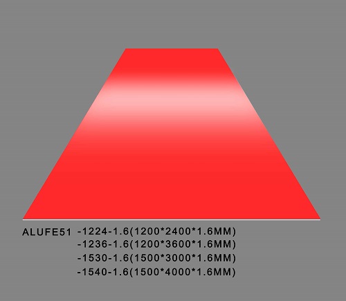 صفائح الألمنيوم باللون الأحمر اللامع