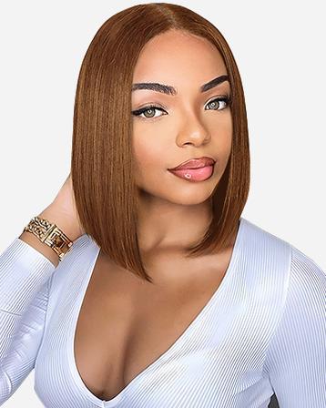 Short Highlight Straight Bob 10inch 13x4 HD Lace Front Glueless Wig