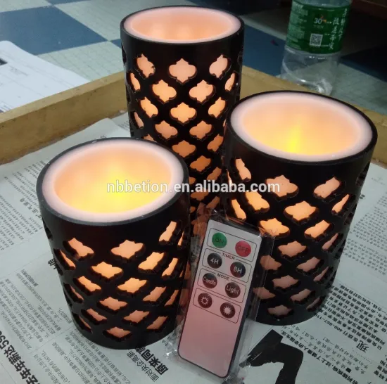 led flameless candles led carved flameless flickering real wax candles with remote control LED remote wax candles
