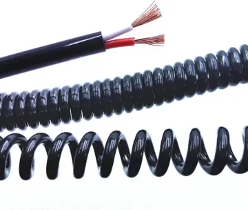 Low Voltage Two-Core Coiled PUR Jacket Curly Power Cord