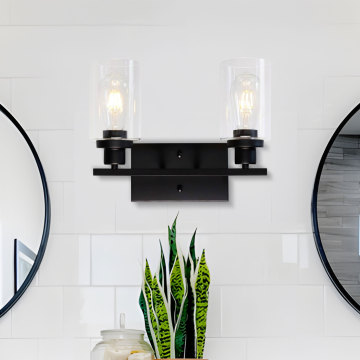 LOHAS Retro Antique Glass Wall Lamps for Bedroom and Bathroom
