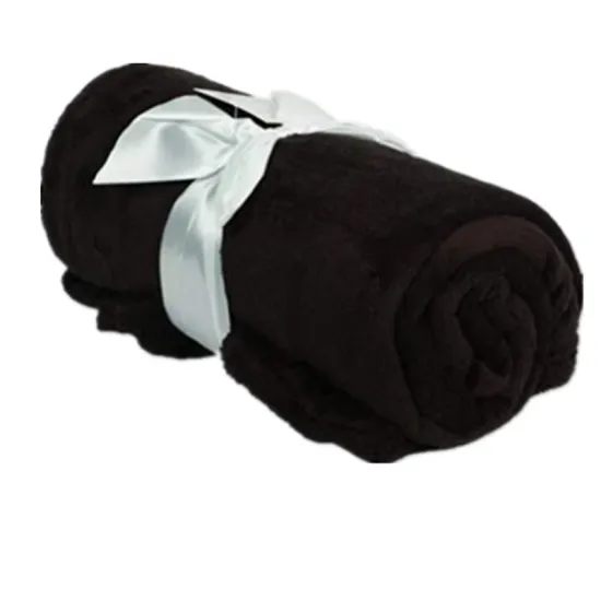 Promotion Gift Polar Fleece Blanket With Embroidery Custom Company Logo Fleece Throw Blanket For Travel Living Room