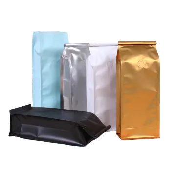 Flat Bottom Coffee Bags with Hidden Zipper