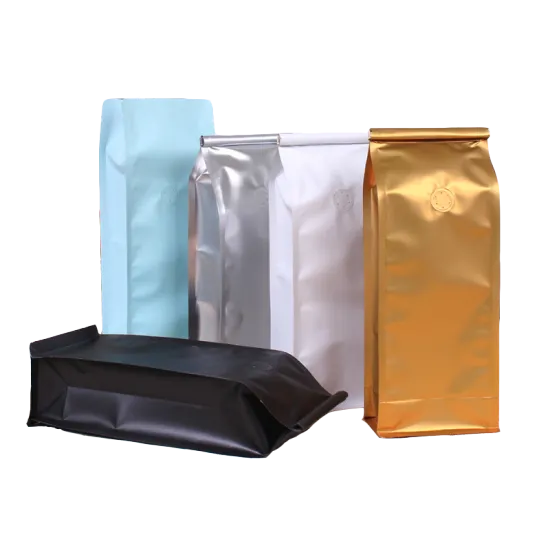 Flat Bottom Coffee Bags with Hidden Zipper