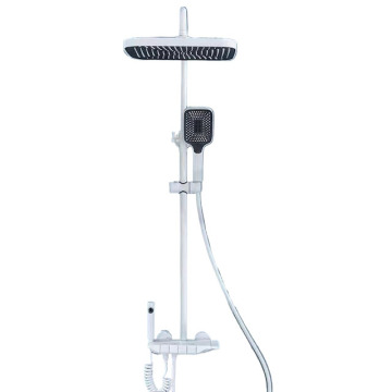 4-Function Piano Key Style Shower Head Set: Complete Spa Rain Shower System with Hot and Cold Water Control