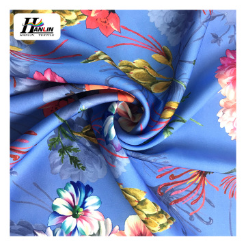 Wholesale Roses Print 100% Polyester Silk Fabric Italian Satin Chiffon for Dresses