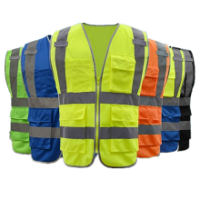Knitted fabric hiviz safety reflective vest