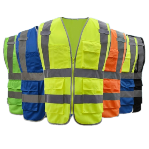 Mesh fabric safety reflective construction vest