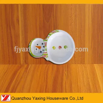 13" 2-section Snowman Bowl