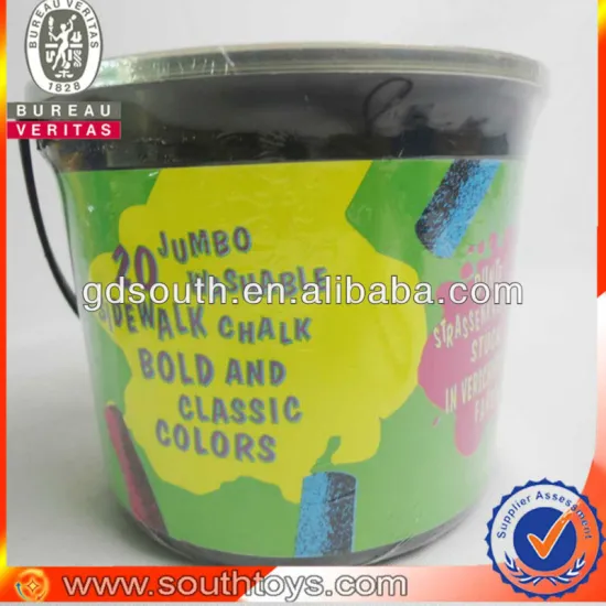 20pcs jumbo sidewalk chalk in plastic tub