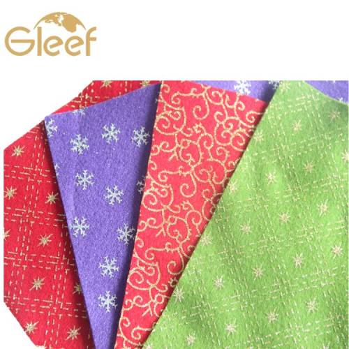 Printed Glitter Felt Assorted Color Felt customed printed felt fabric Factory