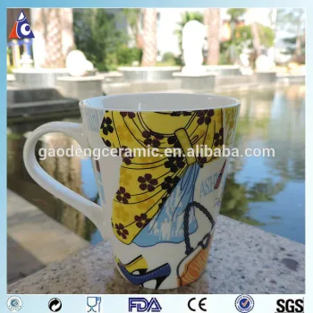 New bone china mug cup with funnel shape