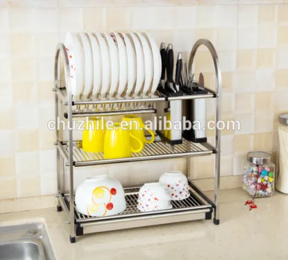 China Fashionable Stainless Steel Kitchen Dish Rack, China Best Kitchen Dish Rack, Kitchen Cabinet Factory Price Dish Rack