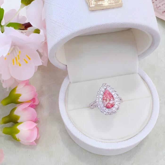 1.01ct الكمثرى الوردي مختبر الماس Y-سبليت للتحويل الدائري