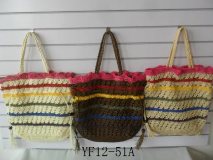 polyester handmade crochet women fashion handbag