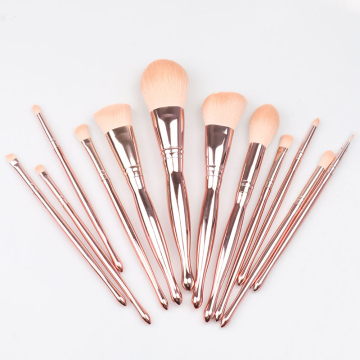 Natural Hair Makeup Brush Set with Rose Gold Style for Customized Private Label Eye Eyeshadow Brushes